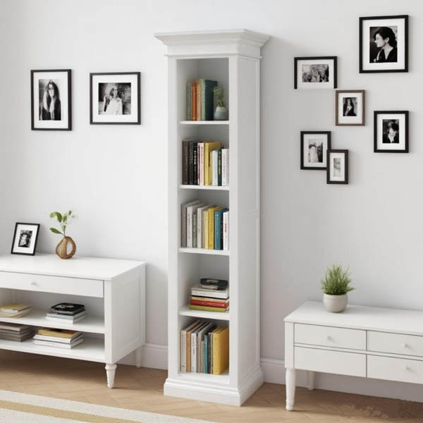 Elegant White Bookcase: Functional and Stylish